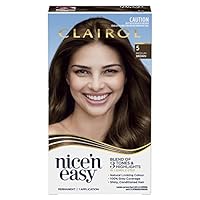 Clairol Nice 'N Easy Permanent Hair Colour 5 Natural Medium Brown, 100% Grey Coverage, Natural Looking Hair Colour