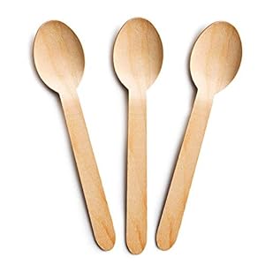Avlash® [ Pack of 100 ] Disposable Wooden Spoons, Biodegradable Wooden Spoon – 16cm Long | Eco Friendly & Plastic Free Wooden Spoons – Ideal for Wedding, Picnic, Party, Office (Spoons)