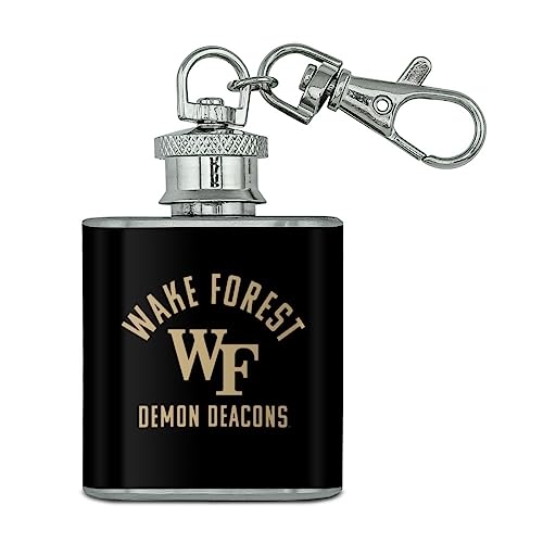GRAPHICS & MORE Wake Forest University Demon Deacons Logo Stainless Steel 1oz Mini Flask Key Chain