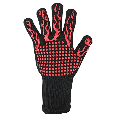 Guantes para horno microondas 300-500 centígrados para barbacoa, guantes ignífugos, resistentes al calor extremo, antideslizantes, ignífugos (color: A, tamaño: solo uno)