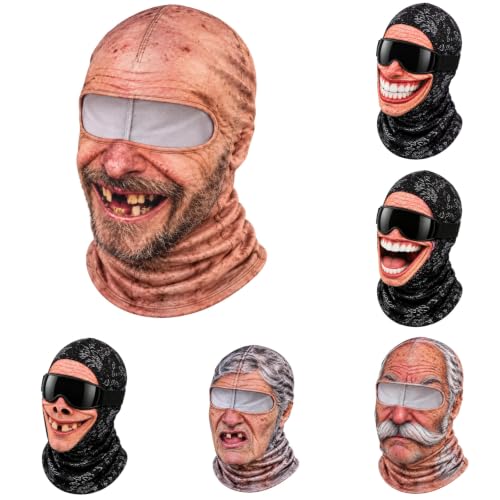 Old Man Ski Mask Funny Realistic Face Balaclava 3D Printed Full Face Winter