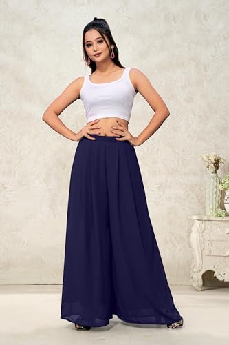 Image of Georgette Bonanza Soft Flared Palazzo (MID Waist)