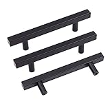 goldenwarm 8 Pack Black Cabinet Pulls Matte Black 4in Handles for Dresser Drawer Kitchen Cabinet Hardware - LSJ22BK102 Modern Furniture Door Pulls Bedroom Dresser Hardware 102mm Hole Centers