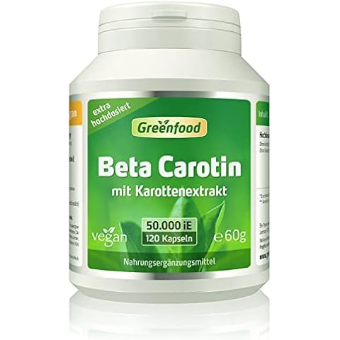 Beta Carotin, 50.000 i.E. (30 mg), 120 Vegi-Kapseln, hochdosiert - Vorstufe von Vitamin A (Augen, Hautschutz). Vegan Cover