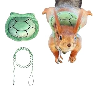 Pet Squirrel Harness and Leash Set Adorable Cloth Vest with Adjustable Leash for Ferret, Squirrel, Dwarf Chinchilla, Guinea Pig, Fancy Rat (Green)