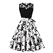Keepink 1940s Fit & Flare Vintage Polka Dot Sleeveless Dress - Summer A Line Sun Lace Bridesmaid Elegant Swing for Party Cocktail Prom