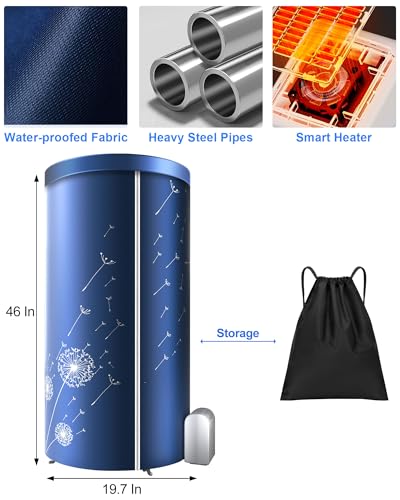 image for KASYDoFF Portable Dryer, 46Inch -1000W Portable Clothes Dryer, Travel 