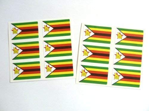 Adesivi Bandiera Malawi | Mini Etichette Rettangolari 33x20mm | 12 Pezzi Autoadesivi