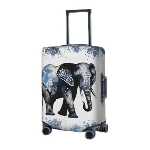 Travel Luggage Cover for Suitcase Elastic Suitcase Protector Elephant-Blue Black Suitcase Covers Washable Suitcase Protective Cover Dust-proof Luggage Covers Fit 18-32 Inch Luggage