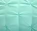 EVOLIVE 4pc Set Pinch Pleat/Kiss Pleat, Pintuck Down Alternative Comforter Set with Pompom (Full/Queen, Mint)