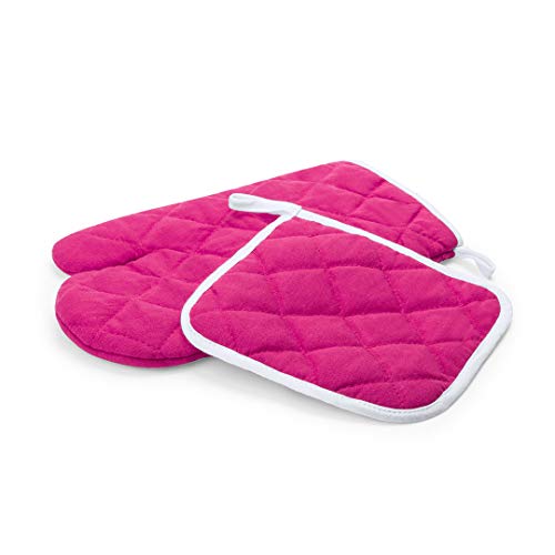 Set de Cocina con Manopla y Agarrador para Ollas Calientes, Sacar Bandejas del Horno, Agarraderas Resistentes al Calor, Guantes de Horno