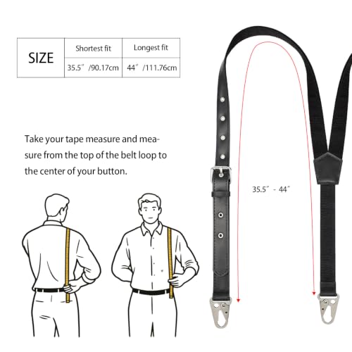 Image of Ringsun Genuine Leather Suspenders for Men, Y Design Hidden Suspenders Under Clothes, Adjustable Accessories for Men