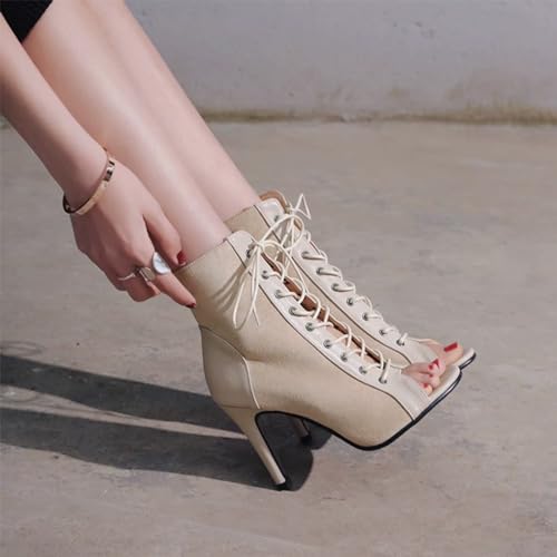 Image of UTIKLIOU Women's Mesh Sandals Peep Toe High Top Sandals Lace Up Summer Boots Buckle Strap Party Sexy Pump Shoes Open toe