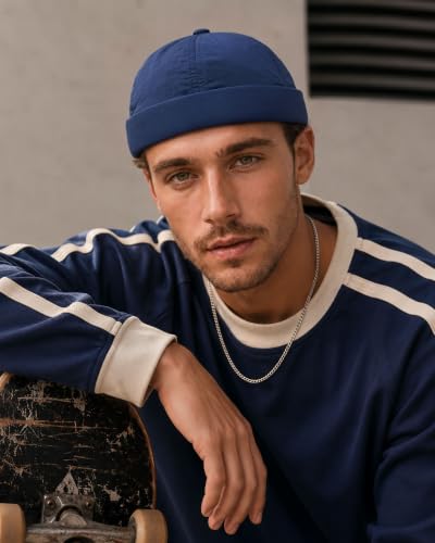 Image of CLAPE Lightweight Breathable Brimless Cap Street Casual Versatile Summer Quick Dry Docker Cap No Brim Sailor Cap Leon Cap
