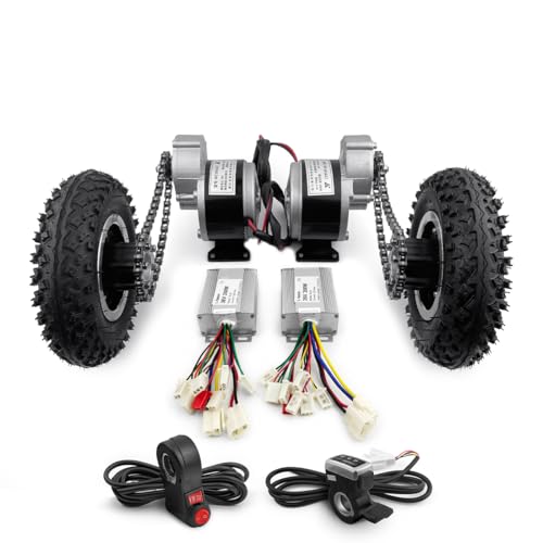 L-faster Cheap Heavy Duty Platform Trolley DIY Hand Carts Conversion Kits Dual 24V 36V 250W DC Brushed Gear Motor Thumb Throttle kit (36V 250W Max Speed 6kph)