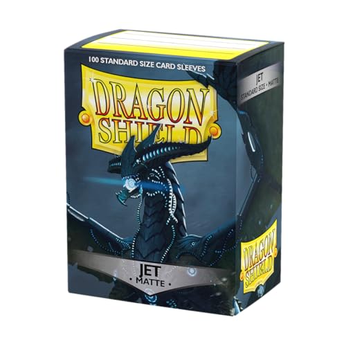Arcane Tinmen ART11024 Sleeves: Dragon Shield Matte Jet (100) Standard Size 100pk-Jet, Black