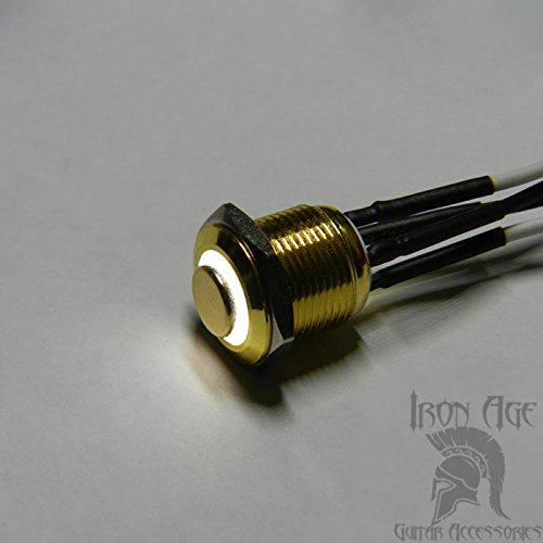 Guitar Kill switch, Vintage Gold & WHITE LED, Premium killswitch Mod by