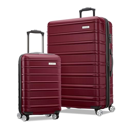 Samsonite Omni 2 Hardside Expandable Luggage with Spinner Wheels, Nature Merlot, 2-Piece Set (Carry-on/Large)