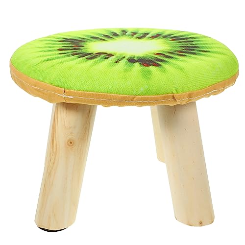 ULTECHNOVO Cartoon Low Stool with Sponge Cushion Cute Fruit Pattern Stool for Home for Bedroom Bathroom for Changing Shoes and Comfortable Seating