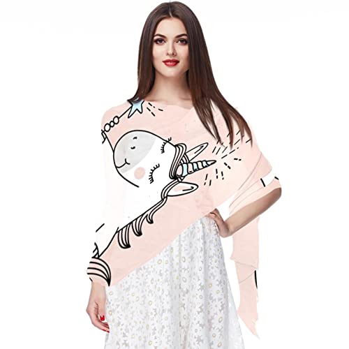Foulard fin long femme avec motif arc-en-ciel et style vintage chic