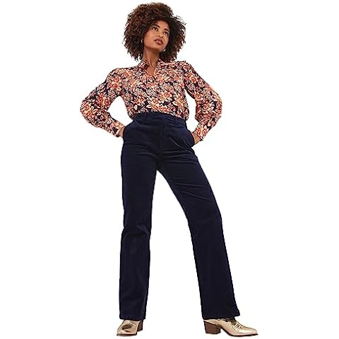 Joe Browns Midnight Blue Velvet Bootcut Trousers Cover