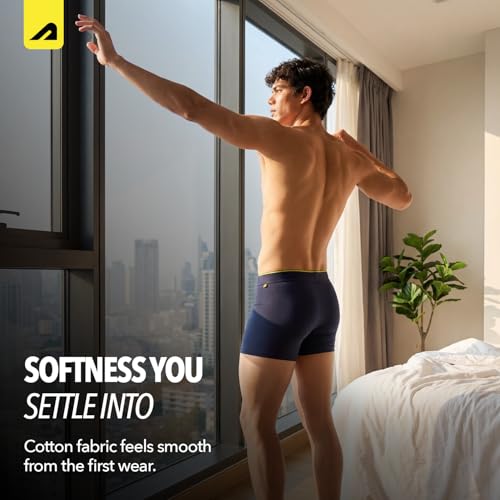Image of Boldfit Trunk Underwear for Men, Cotton Stretch Innerwear, Ultra-Soft Lightweight Boxer Briefs, No-Ride-Up Fit, Open Fly, Moisture-Wicking, Anti-Bacterial, Plush No-Mark Waistband