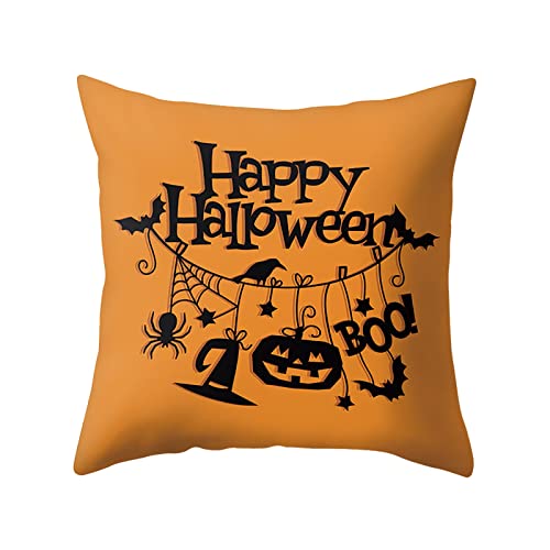 Xmiral Halloween taie d'oreiller Voiture Taille Oreiller Citrouille canapé Housse de Coussin Bureau et Maison Salon taie d'oreiller Coussin Lit Blanc (AM)
