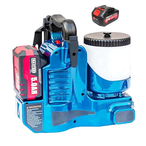 ROGHA Pulverizador de Litio de 1.2L con émbolo, máquina pulverizadora portátil sin Aire inalámbrica de 500W,batería de 21V/5A,6 velocidades Ajustables,Pistola pulverizadora eléctrica Ideal 1Bbattery