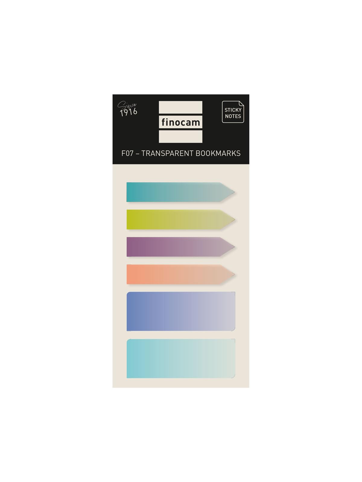 Finocam Transparent Sticky Notes Markers Set F07 - Personal Organisation - Bookmarks