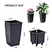 GarveeLife 16 in Tall Planters Set of 2, Outdoor＆Indoor Black Planter Pots, High Front Porch Planter Pots with Drainage Holes＆Water Level Monitor＆Inner Bucket, Automatic Watering,Black