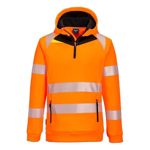 Sweat DX4 haute visibilité avec capuche 1/4 zip pour rester au chaud