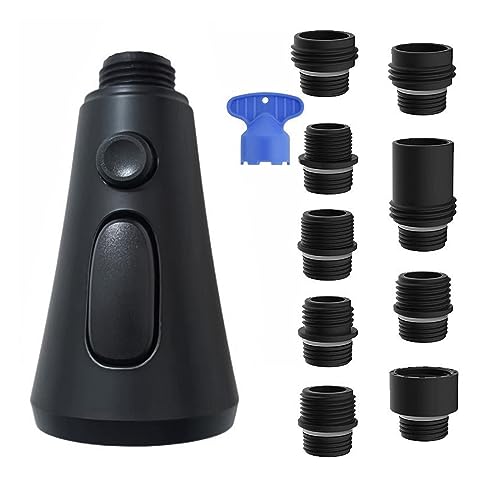 Rubinetto da cucina a 3 modalità, per rubinetto, per doccia, con pulsante di lavaggio ad alta pressione, per rubinetto da cucina e lavello (nero)