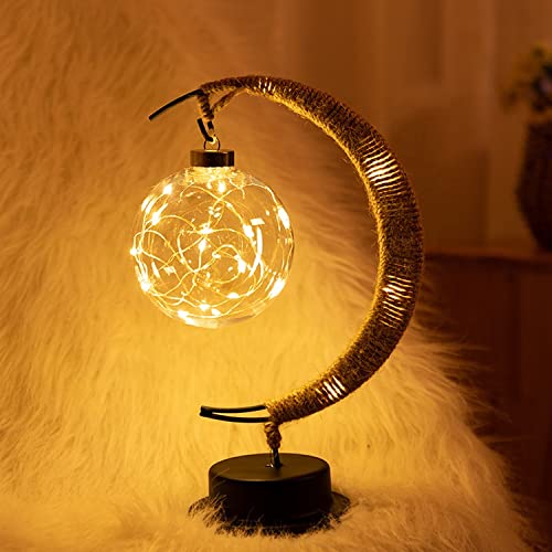 LED Moon Night Light Kids Night Light Hang Moon Lamp Magical Night Light with Stand Moon Lamp Table