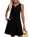 Summer Dresses for Women 2025 Elegant Classy School Outfits for Teachers Italian Dress Women's Clothing Casual Spring Fashion Beach Vacation Clothes Pleated Loose Sleeveless Sundress Easter Black L
