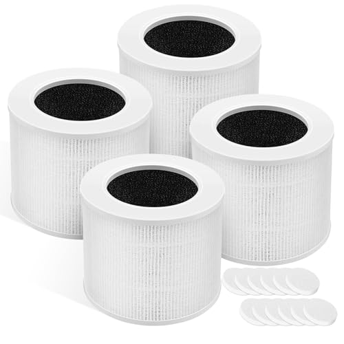 Image of 4 Pack Core Mini HEPA Filters for LEVOIT Core Mini Core Mini-P Air Purifier Replacement Filter 3-in-1 HEPA, High-Efficiency Activated Carbon, Replace Part Core Mini-RF