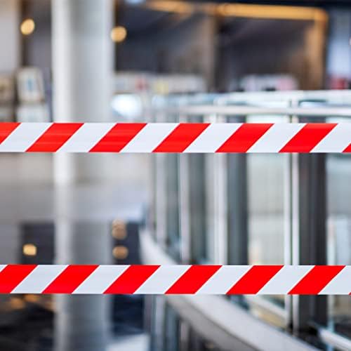 YTBUBOR Hazard Warning Tape Red and White 2 Pack 50mm x 20m PVC Safety Tape Marking Barrier Tape Adhesive Tape