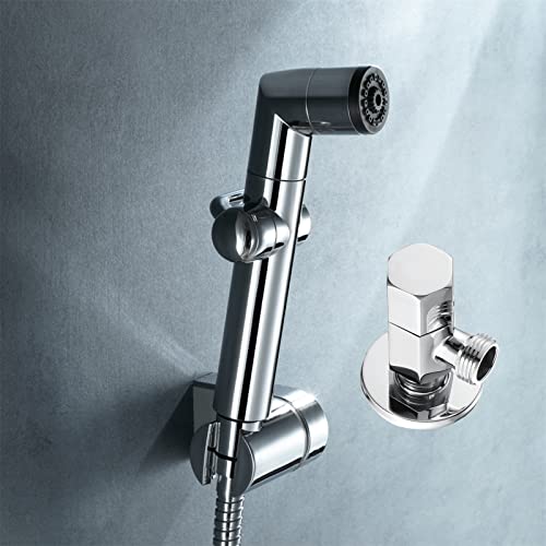 Ensemble de pulvérisation chromé avec tuyau inox et douchette WC design