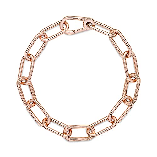 Pandora ME Link Chain Bracelet - 14k Rose Gold-Plated Bracelet for Women - Compatible ME Charms - Features 3 Connectors - Made Rose - Gift for Her - 20.5 cm, No Gift Box2