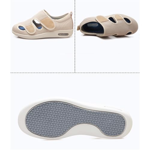 Men's Comfy Adjustable Non-Slip Breathable Open Toe Diabetic Sandals, Stylish Arch Support Easy on and Off Strap Summer Slippers, for Elderly Diabetic, Plantar Fasciitis, Heel Pain4