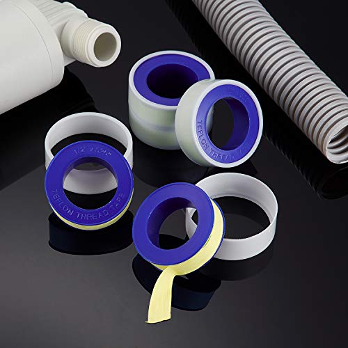 Skylety Thread Seal Tapes, PTFE Pipe Sealant Tape (1/2 by 520 Inches, Yellow, 10 Rolls)