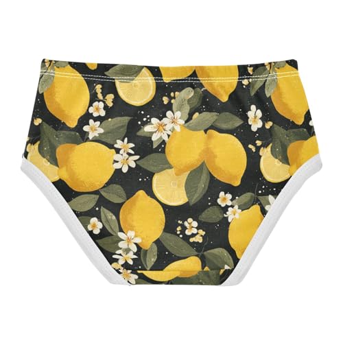 Wusikd Lemons Flowers Girls' Underwear Cotton Girls Briefs Soft Toddler Underwear 2T2
