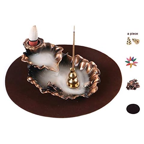 Backflow Incense Burner Cone Incense Holder and Copper Holder (Copper) Cover