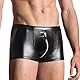 Moinha Herren Wetlook Outfit Leder-Look Shirt und Shorts mit Reissverschluss Sexy Ouvert Bodysuits Dessous Erotisches Männer Kurzarm Unterwäsche Stretch Tops Clubwear mit Ofenem Schritt Shorts