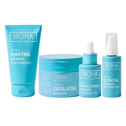 Iroha Nature - Pack Rutina Completa Antiacné |Ácido Salicílico, Niacinamida, Probióticos | Piel Grasa con Granos e Imperfecciones | Control de Sebo y Reducción de Marcas | Piel Tendencia Acneica