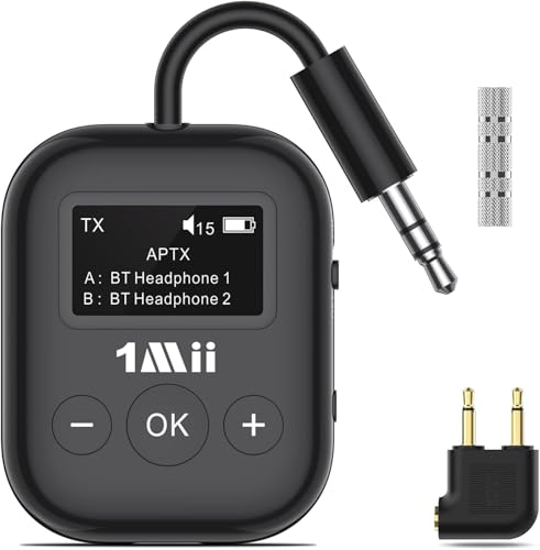 Airplane Bluetooth 5.3 Transmitter for All Headphones - Bluetooth Adapter for TV - Dual Connection -...