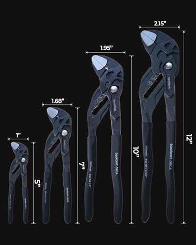 Image of toolant 5-Inch Pocket Adjustable Plier Wrench, Zinc Phosphate CR-V Steel with Smooth Parallel Jaws and Pouch - Compact Portable Wrench for Plumbing, Nuts, Auto & Home Repairs