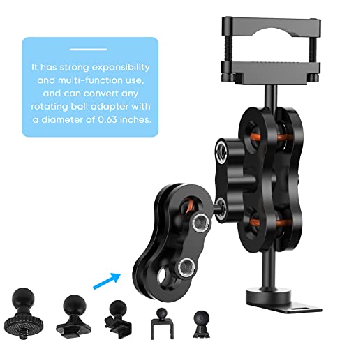 Image of SDSACZMU Radar Detector Mount, Aluminum Rearview Mirror Rod Radar Bracket,for Cobra iRadar ESD SPX RAD 480i 450 380 7800BT Radar Detector