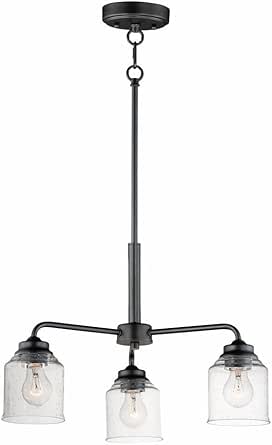 Maxim Acadia-Three Light Chandelier-20 Inches Wide by 13.75 inches high-Black Finish -Traditional Installation