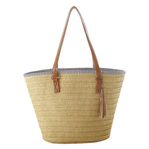 Sac de plage pour femmes en maille tissée de haute qualité et finitions en cuir véritable
