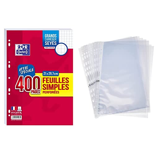 OXFORD Lot de 5 cahiers Openflex 24x32 cm 96 pages grands carreaux